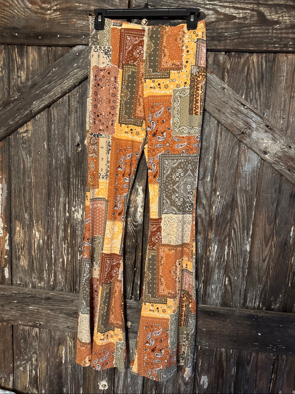 Bear Dance Patchwork Paisley Flare Leggings